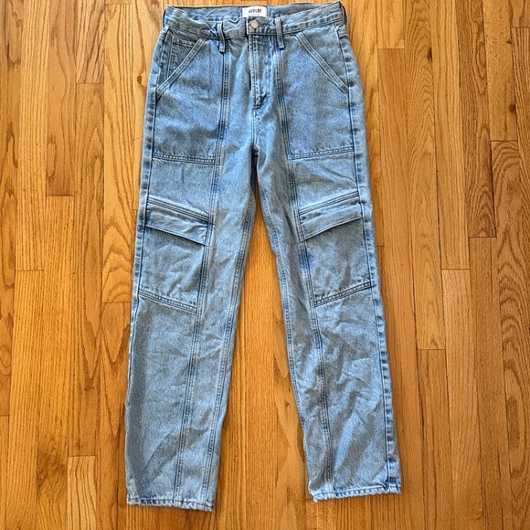 Agolde sz 26 Cooper Cargo Denim Jeans in Light Blue wash great condition - Picture 3 of 14